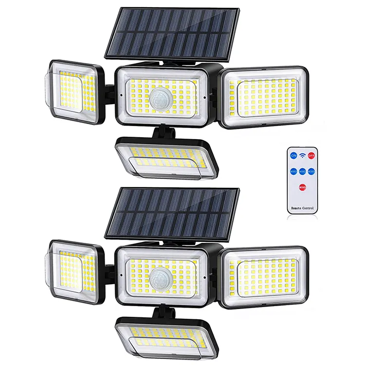 Hot selling waterproof wide angle outdoor solar powered led super bright flood light motion sense garden lighting remote control