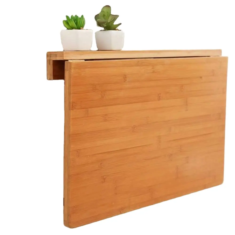 Bastão de bambu dobrável para parede, mesa de jantar para cozinha e laptop multiuso