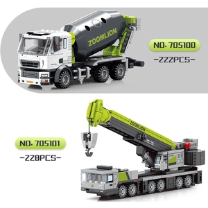 Sembo yeni 705100-705103 Zoomlion serisi kazı buldozer karıştırma mühendislik binası blok oyuncaklar Model oyuncak tema arabalar - Product Image 5