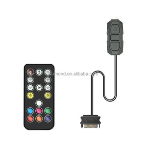 SUMOND Mini RGB Controller 5V 3pin ARGB Hub con telecomando compatibile con per alimentazione SATA