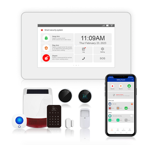 Bonito diseño, intercomunicador de voz, sistema de alarma seguro inteligente antirrobo, compatible con Red Wifi y 2G, sistema de alarma GSM WIFI de seguridad para el hogar