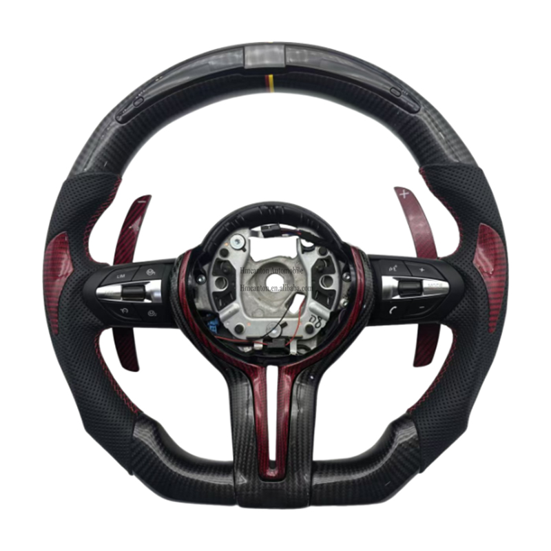 คาร์บอน + หนัง + LED + เย็บสีแดง + ปุ่ม + พาย