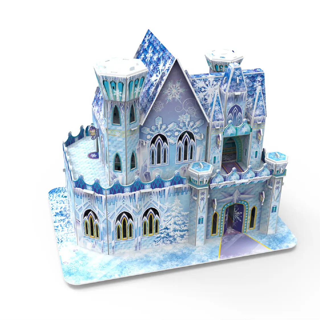 Puzzle 3D casa delle bambole fai da te castello di ghiaccio in miniatura fatto a mano con mobili giochi di imitazione regalo giocattolo educativo per bambini