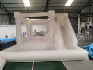 पार्टी रेंटल के लिए पूल जम्पर कैसल के साथ 18 फीट का सफेद इन्फ्लैटेबल बाउंस हाउस - Product Image 5