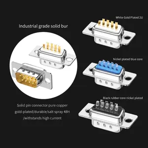 Metal DB9 seri fiş konnektörü altın kaplama 2 satır 9 Pin RS232 konnektörler erkek kadın DB 9 COM PLC seri adaptör kabuk ile - Product Image 5