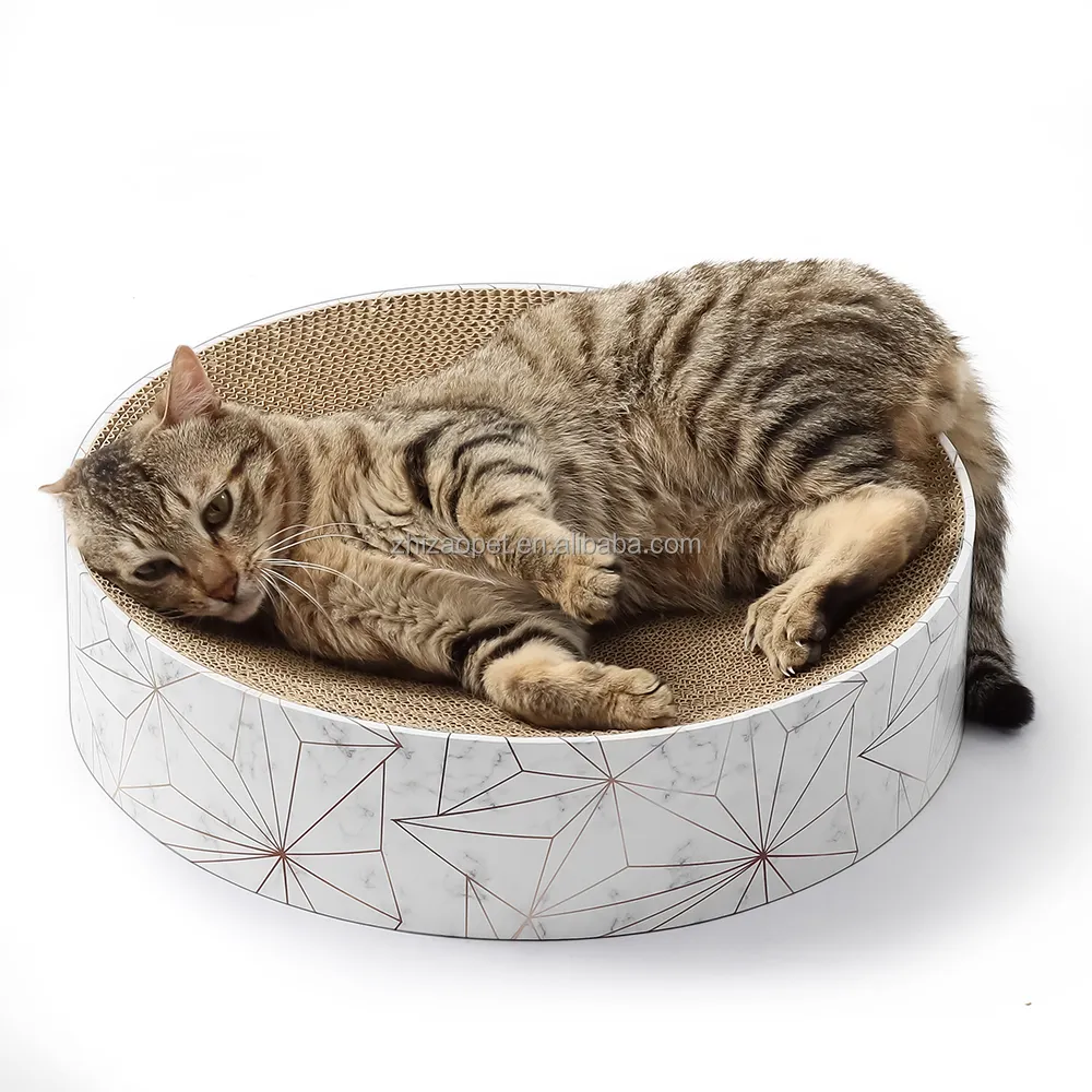 Zhizao tempat tidur kucing besar kustom grosir tempat tidur kucing mewah cakram reguler melingkar