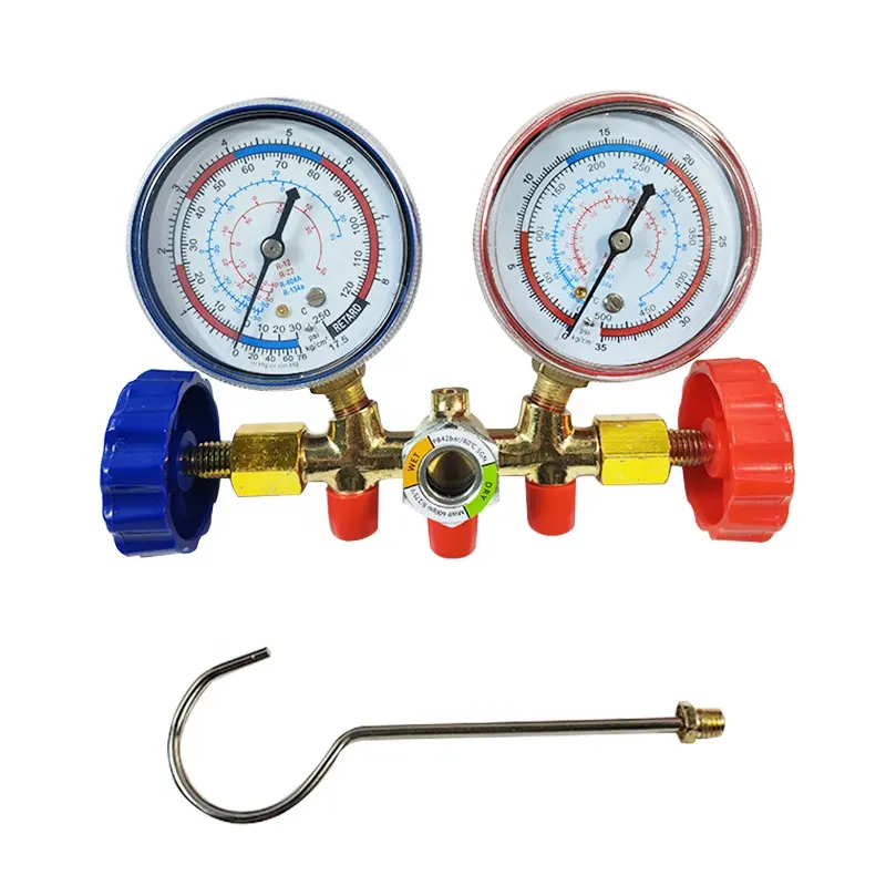 HVAC Gauge Set 536G Refrigerante Manifold Pressure Gauge Set com 4 Vias Válvula