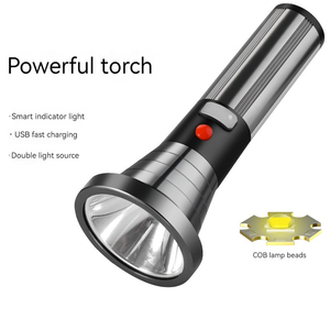COB yan ışık ile su geçirmez USB şarj edilebilir spot meşale ışık led el feneri uzun menzilli - Product Image 2