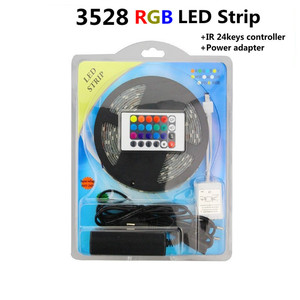 5เมตร16.4ft SMD 3528ไฟเส้น LED RGB 24Key IR อะแดปเตอร์ควบคุมระยะไกลชุดสมบูรณ์แถบ LED - Product Image 2