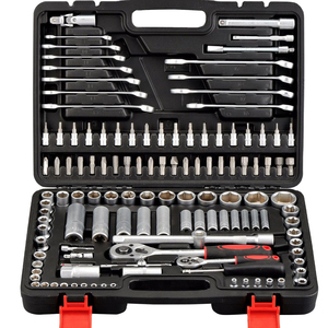 便宜的72齿黑色外壳61件1/2 “1/4” 英寸机械汽车修理工具套装工具箱 - Product Image 1