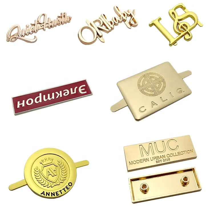 Öl bedeckt schutz OEM gold individuelles logo relief metall tags label für tasche