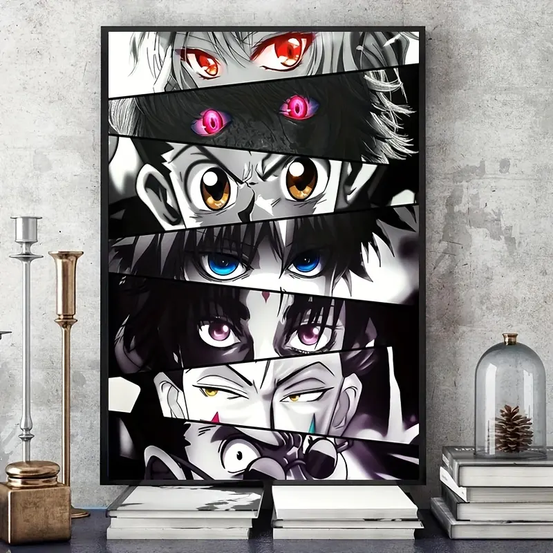 Póster de Arte de pared de Ojos de Anime, impresión en lienzo, póster moderno, decoración del hogar, pintura de pared del dormitorio para niños