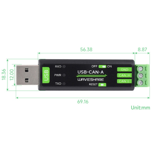 Analizador de adaptador USB a CAN modelo A, solución de chip STM32, múltiples modos de trabajo, velocidad de baudios personalizada Compatible con varios sistemas - Product Image 4