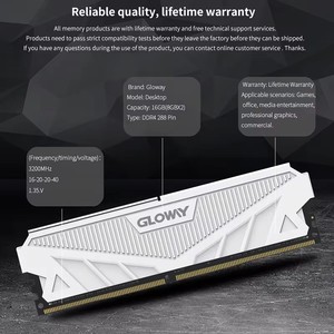 Gloway RAM Desktop Computer Memory Stick Desktop Weiß DDR5 32GB 5600MHz DIMM Cl46 Xmp Dual Memory Package - Product Image 5
