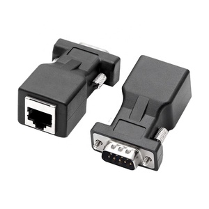 DB9 RS232 Male Female to <strong>RJ45</strong> Female Adapter DB9 9-Pin Serial Port to <strong>RJ45</strong> Network Ethernet Coupler Extender Adapter Connector - Product Image 1