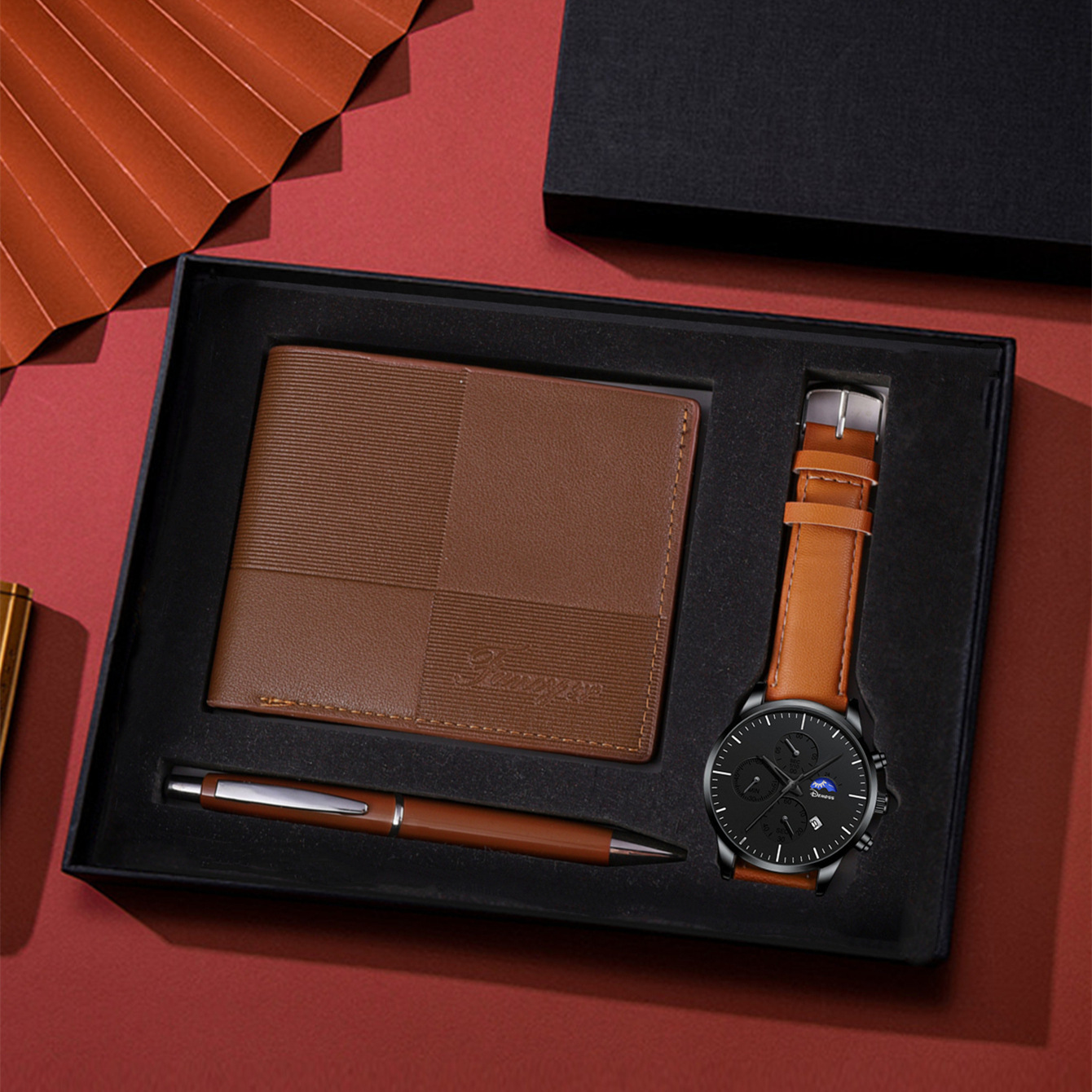 Coffee (wallet + pen + quartz watch)