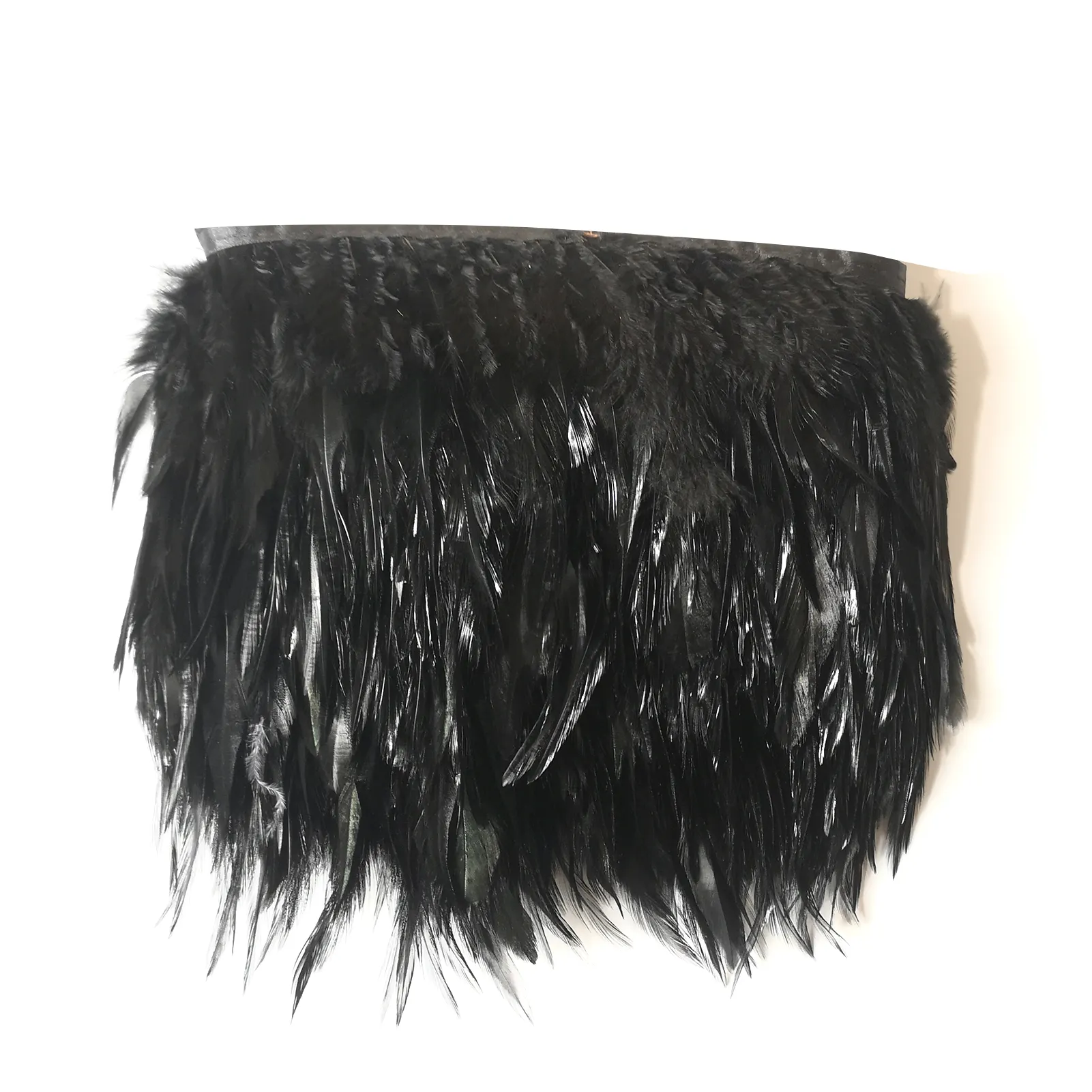 Borde de tela de pavo de gran calidad, flecos de plumas, Natural, salvaje, negro, Color personalizado, plumas de pavo