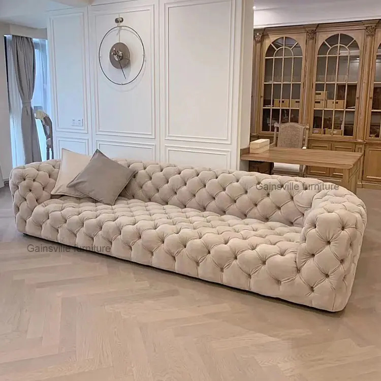 Luxus königliches Design italienische Wohnzimmer möbel moderne Knopf getuftete Sofas für zu Hause