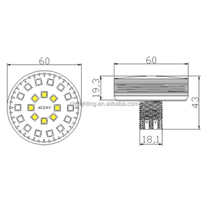 Vergnügung spark Pixel Lampe 60mm AC24V Vorprogramm iert 14leds RGB 16leds White Carnival Point Light
