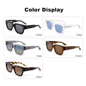 2025 nóng bán dày khung Acetate Kính mát cho nam giới phụ nữ cổ điển thiết kế thương hiệu vuông với phân cực kính mặt trời UV 400 - Product Image 2