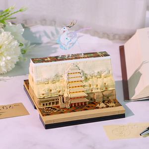 Bloc de notas de Arte de papel de bloque de notas adhesivas de calendario 3D de doble cara recién llegado Bloc de notas de promoción de regalo de negocios único Bloc de notas 3D con Moq bajo - Product Image 1