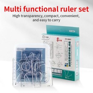 Multi-Functional Geometric Drawing Tools Set Parabolic Protractor Scale and <strong>Image</strong> for Middle and High School Ruler - Product Image 3