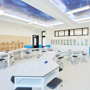 Banco da lavoro da tavolo esagonale da laboratorio per studenti tavolo da laboratorio per studenti banco da lavoro banco da scuola - Product Image 4