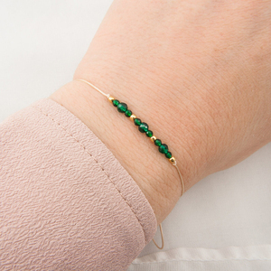 ジュース誕生石調節可能なロープチェーンブレスレット、18Kステンレス鋼の誕生ラッキーストーンブレスレット
