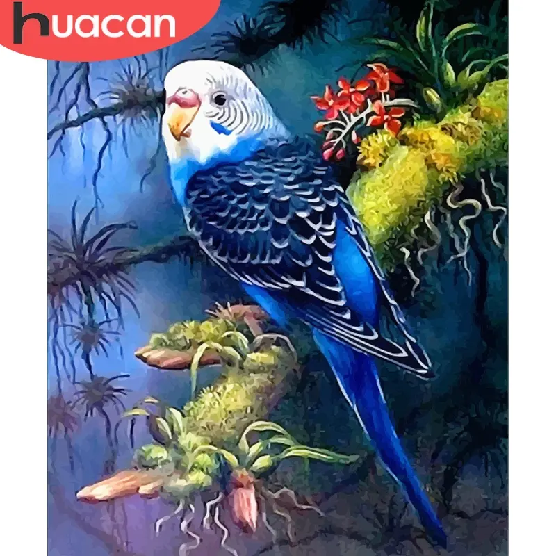 HUACAN Farbe nach Zahlen Papagei Tier hand bemalte Acryl Wand kunst Geschenke Färbung nach Zahlen für Wohnzimmer Dekoration