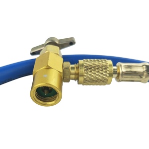 Car AC System Simple Refuelling Tool AC.135.697 R134a Refrigerant Charge Hose Kit 1/2&quot;<strong>ACME</strong> <strong>Female</strong> 1/4&quot;SAE Male Self Sealing - Product Image 6