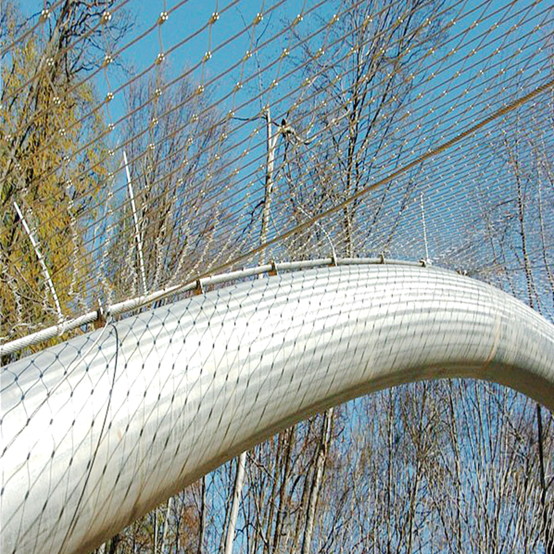 Zoo enclosure separator fence stainless steel rope mesh