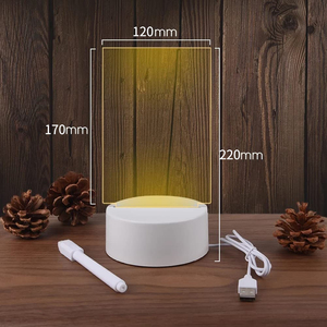 Yaratıcı Rewrit akrilik not kurulu Led Rewrirable gece işık Diy LED hediye boş 3d masa küçük yazı mesaj panosu ile kalem - Product Image 2