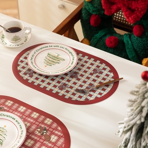 Thiết kế ban đầu giáng sinh placemats hình học bảng mat với rìa HD in PVC placemat cho bàn ăn giáng sinh Đảng - Product Image 3