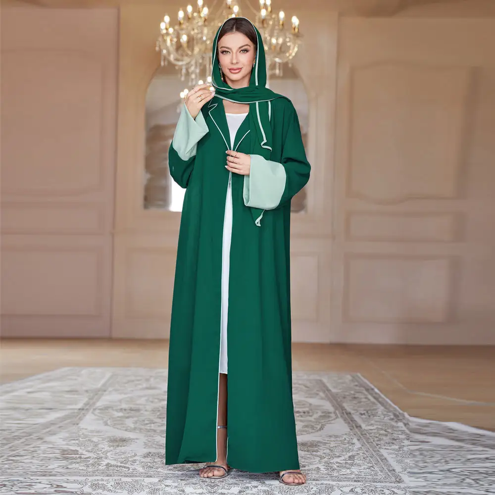 2023 U.Chic nouveauté musulman arabe femmes robe grâce décontracté Patchwork ouvert Abaya pour dame