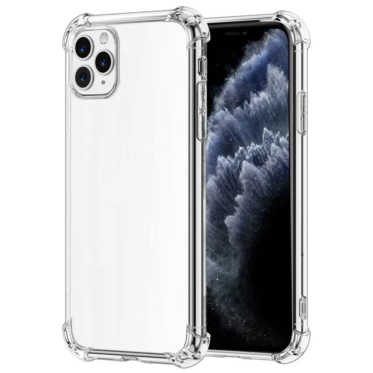 Iphone 11 12 lüks darbeye dayanıklı silikon telefon iPhone için kılıf 6 7 8 XR XS pro kılıf kapak şeffaf koruma arka kapak