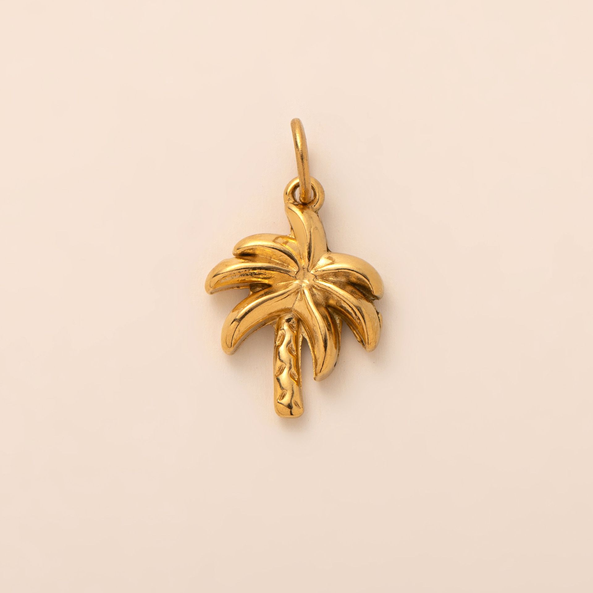 Brown palm tree pendant-gold