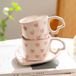 Creative INS Style Cute Coffee Mug Tea <strong>Cup</strong> Hand Painted <strong>Love</strong> Heart Ceramics Milk <strong>Cups</strong> Coffee <strong>Cups</strong> for Home Office Tableware Gift - Product Image 2