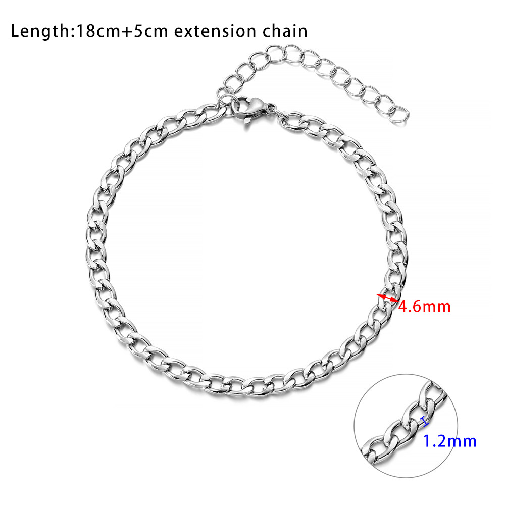 สร้อยข้อมือสแตนเลสขัดเงา 185 ซม. เส้นผ่านศูนย์กลางลวด 1.2 มม