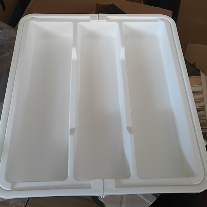 5-compartment white cutlery storage box