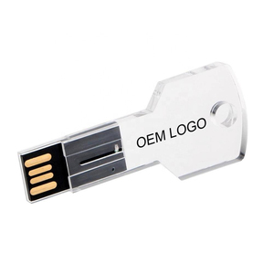 Vermek özel Logo anahtar şekli kristal şeffaf LED light Up USB 2.0 4GB 8GB 16GB USB Flash bellek sopa sürgülü flash bellek - Product Image 2