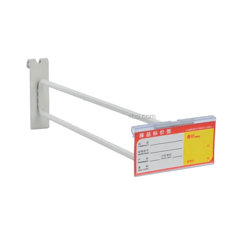 Colgador de malla de alambre cromado, productos de pared de metal ganchos para colgar, con soporte de etiquetas de precio de plástico, color blanco, negro y plateado