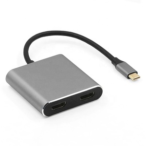USB C至双高清MI适配器双显示器适配器USB C集线器适配器，带2个高清MI扩展坞单最大4K 60hz双4k 30hz - Product Image 3