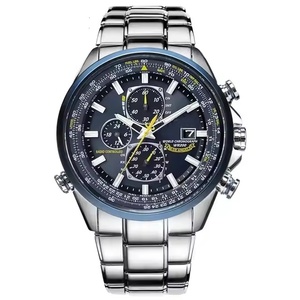 Orologio multifunzione cronografo di lusso di alta qualità con cinturino in acciaio a sei puntatori al quarzo - Product Image 1