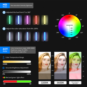 2 paket RGB el ışık değnek RGB LED kamera Video işığı çubuğu ile 2.4G uzaktan - Product Image 2