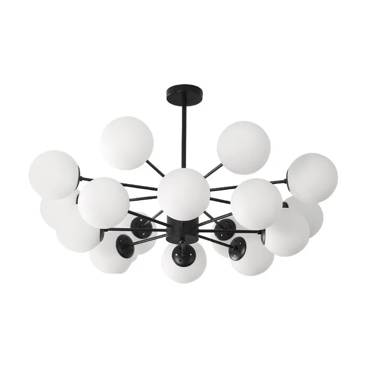 Nordique Moderne Encastré De Luxe Lustre Plafonnier Pour Salon Haute Abat-Jour En Verre Boule Led Plafond Pendentif Luminaire