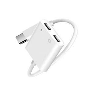 热卖2合1 USB C至USB C AUX音频分离器电缆数字C音频转换器适配器，带DC输出，用于耳机插孔 - Product Image 1