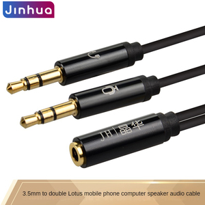3.5mm AUX <strong>Audio</strong> Cable Computer 1-to-2 Conversion Dual <strong>Audio</strong> Cable Distributor 1 Female to 2 Male Suitable for Headphones - Product Image 2