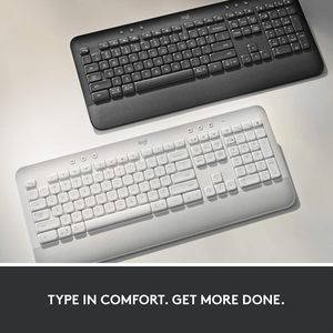 Teclado inalámbrico de tamaño completo Logitech Signature K650 Comfort con reposamuñecas BLE Bluetooth o receptor USB Logi Bolt - Product Image 3