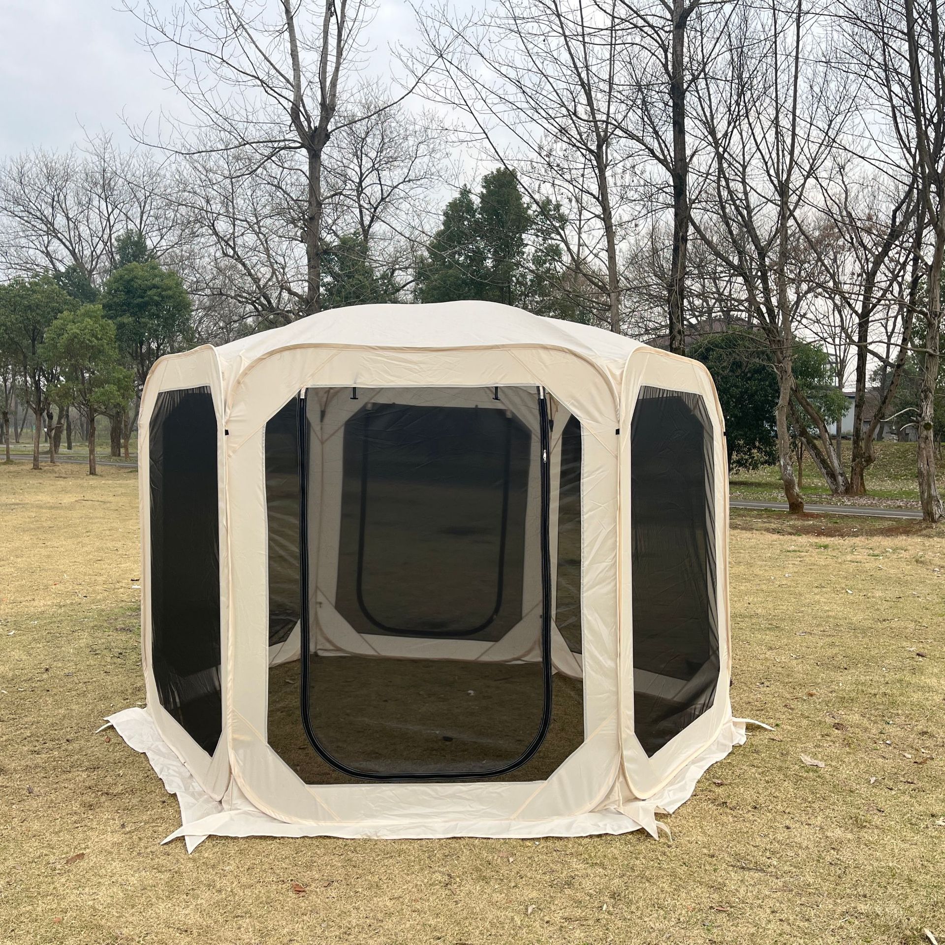 Tenda trasparente vecchio stile in bordeaux: 360*360*220cm