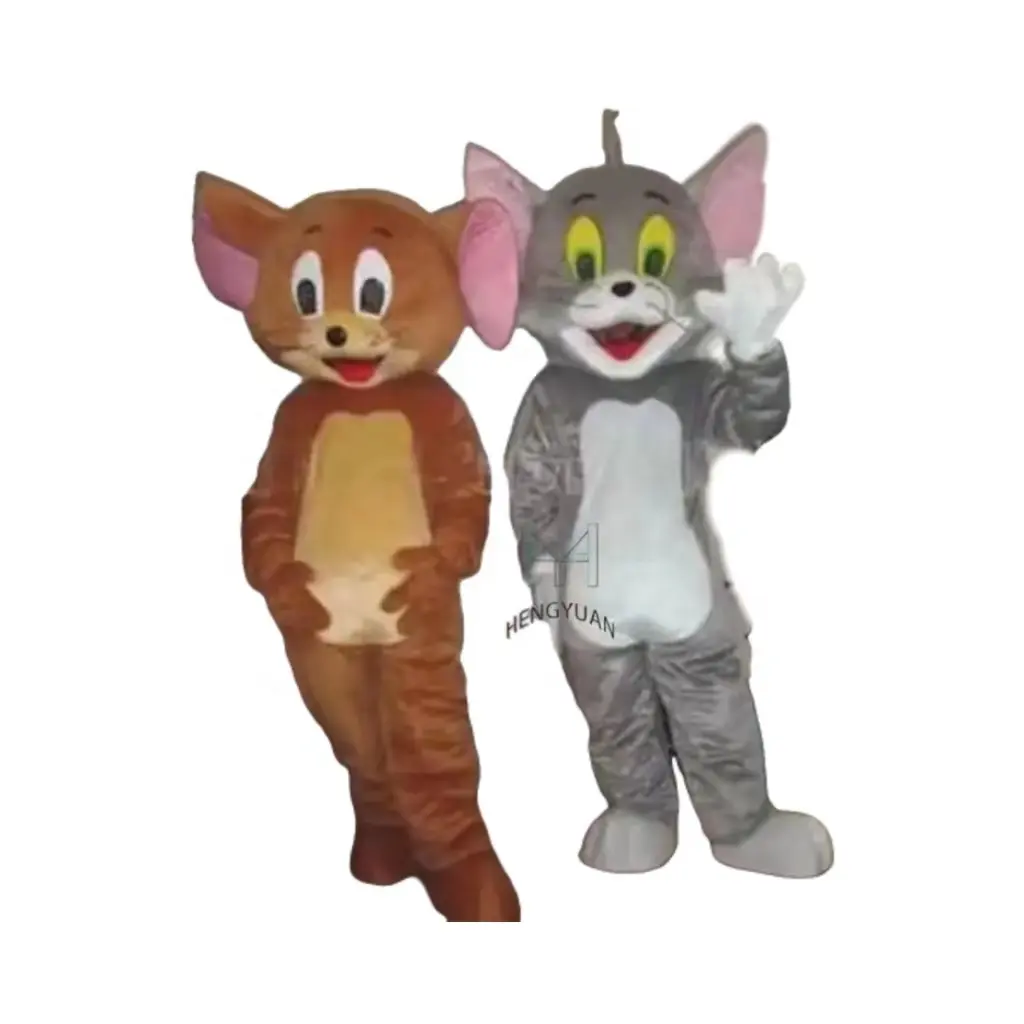Hengyuan למבוגרים גודל טום וג 'רי קמע תלבושות סרט עכבר חתול תלבושות